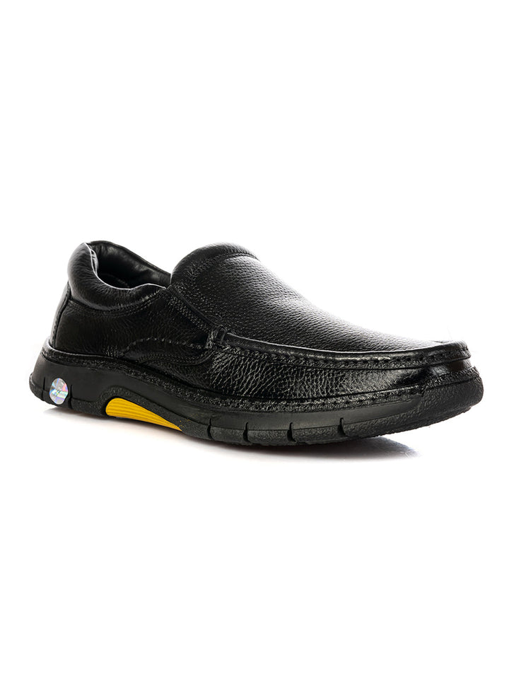 KHADIM British Walkers Black Leather Slip On Formal Shoe for Men