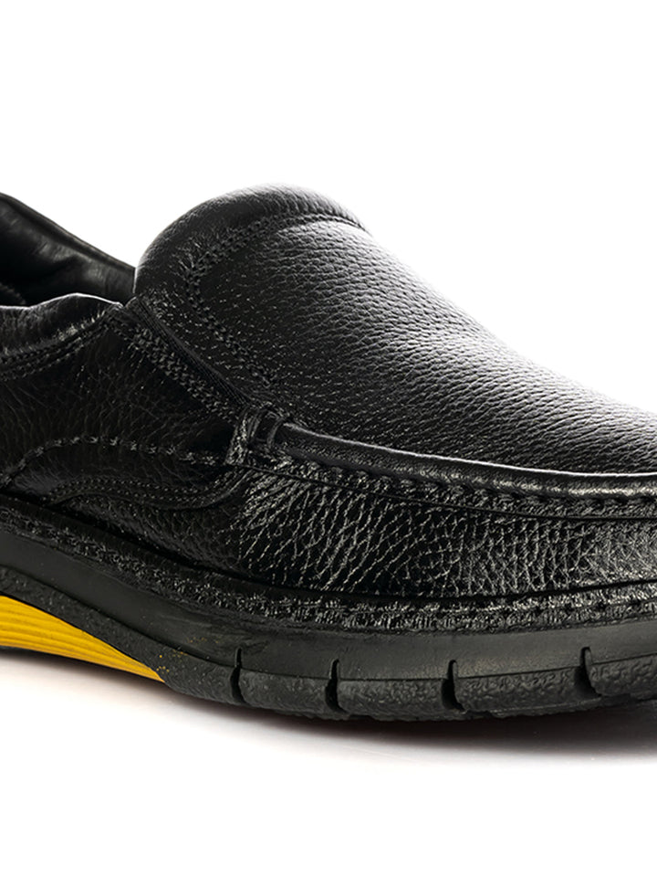 KHADIM British Walkers Black Leather Slip On Formal Shoe for Men