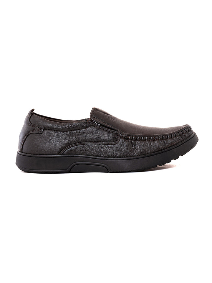Black Leather Slip British Walkers Shoes Khadim Walker Loafer
