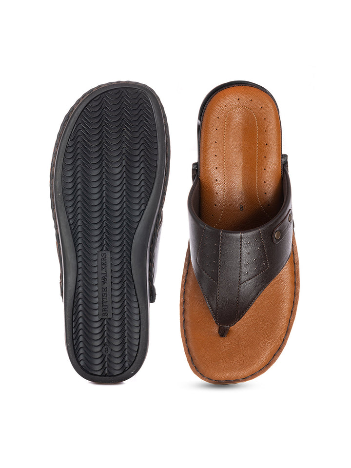 KHADIM British Walkers Leather Casual Flip Flops for Men